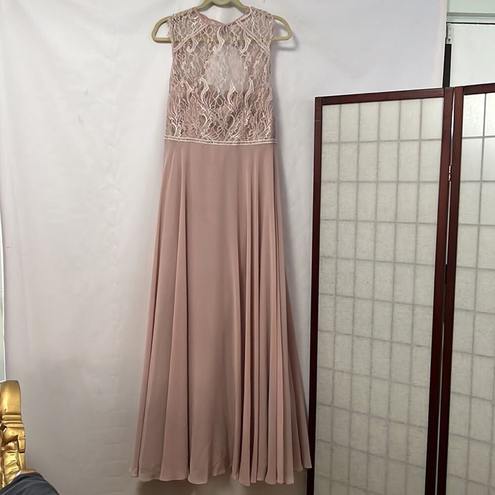 HAYLEY PAIGE BRIDESMAIDS EMBROIDERY LACE BODICE A LINE DRESS‎ SIZE 14